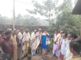 বাহুবলের শচীঅঙ্গন ধামের মন্দির পুনর্নির্মাণ কাজের উদ্বোধন