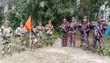 পাঁচবিবি সীমান্তে বিএসএফের কাঁটাতারের বেড়া নির্মাণে বিজিবির বাধা